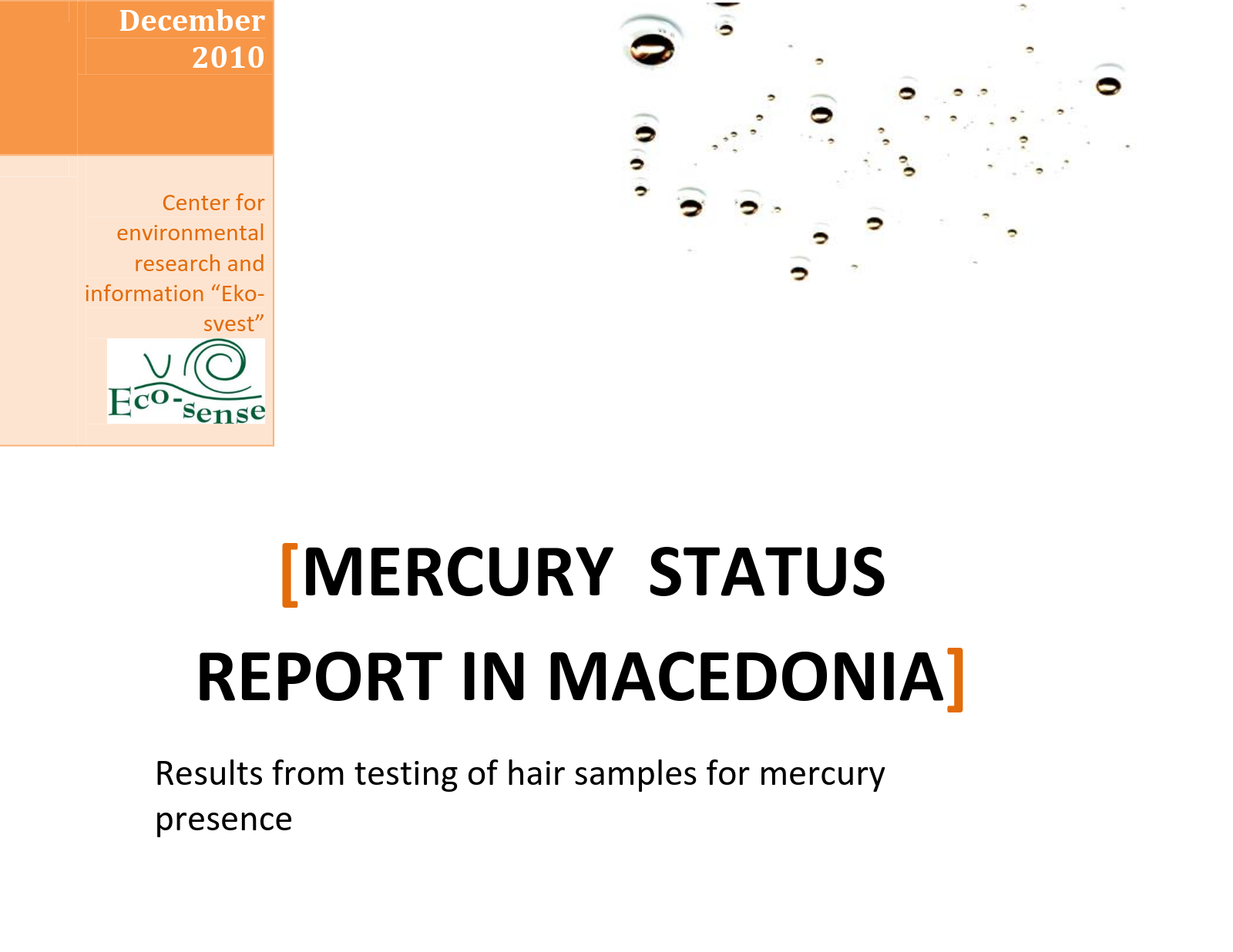 Mercury status report in Macedonia (2010)